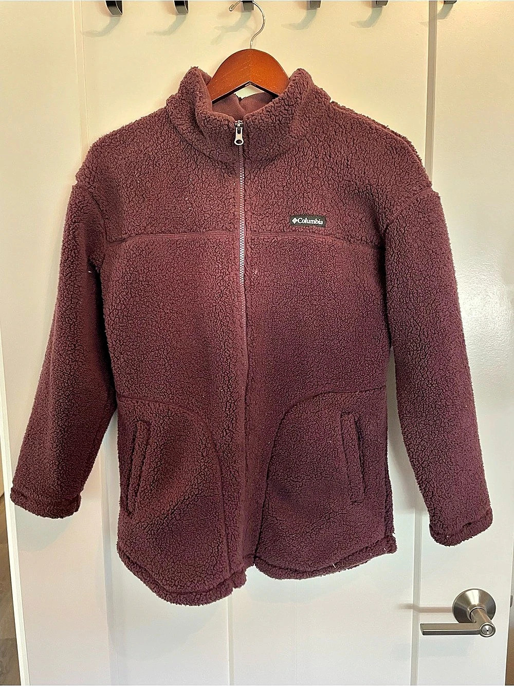 Columbia Fire Side II Sherpa Full Zip Fleece Jacket Purple XL